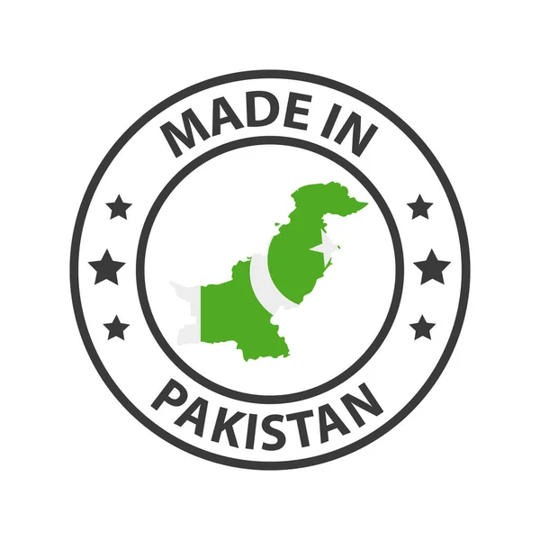 Сделано Пакистане Икона Штамп Картой Страны — стоковый вектор