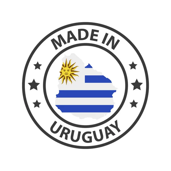 Realizzato Uruguay Icona Francobollo Realizzato Con Mappa Del Paese — Vettoriale Stock