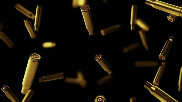 Shot Casings Cartridge Caliber Black Background Rendering — Stock Photo, Image