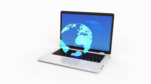 Neon Globe Modern Computer Rendering — Stock Photo, Image