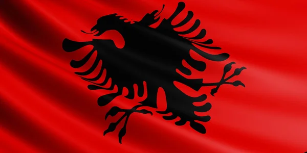 Flaga Albanii. — Zdjęcie stockowe