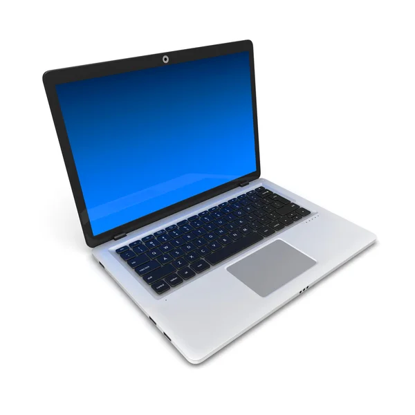 Moderne laptop geïsoleerd op wit. — Stockfoto