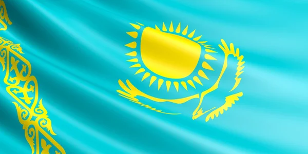 Kazakhstan flag. — Stock Photo, Image