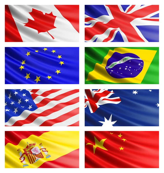 Népszerű zászlók gyűjtemény. — Stock Fotó