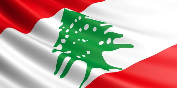 Bandera del Líbano ondeando en el viento . — Foto de Stock