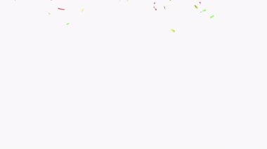 Beyaz arka planda ışıl ışıl parlayan güzel konfetilerin canlandırması.