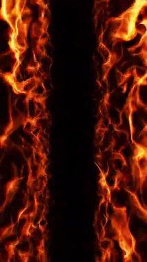 Alevlerin ateşli dilleri soyut arka plan. Yangın arka planı. Pürüzsüz Döngü Canlandırması