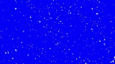 Mavi arka planda kusursuz döngüsü olan gerçekçi kar yağışı animasyonu.