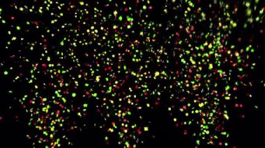 Konfeti Patlaması. Şeffaf bir arkaplanda renkli konfeti animasyonu.