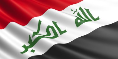 Irak rüzgarda sallayarak bayrak.