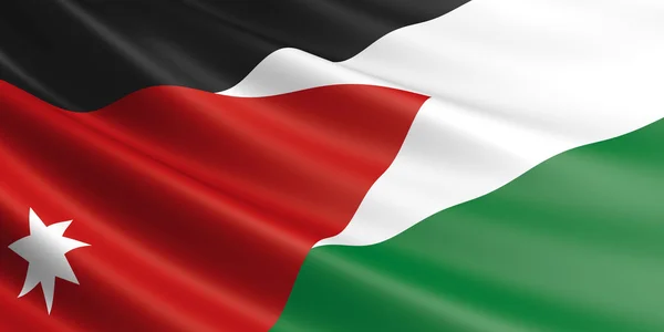 Bandeira do Jordão acenando ao vento . — Fotografia de Stock
