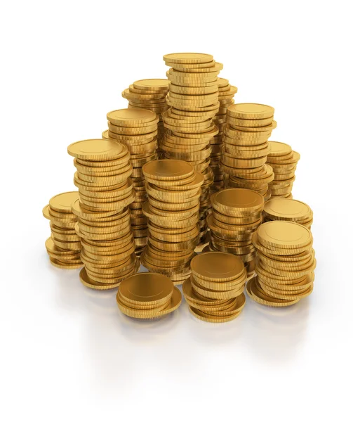 Pila di monete d'oro . — Foto Stock