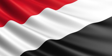 Flag of Yemen waving in the wind. clipart