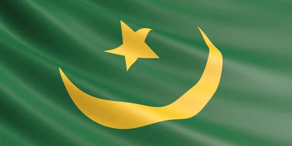 Drapeau de Mauritanie agitant le vent . — Photo