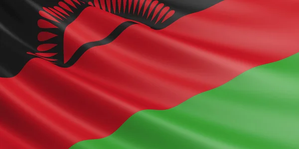 Vlag van malawi zwaaien in de wind. — Stockfoto