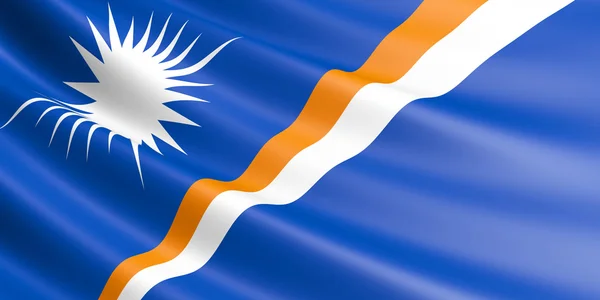 Flag of Marshall Islands waving in the wind. — Stock Photo, Image