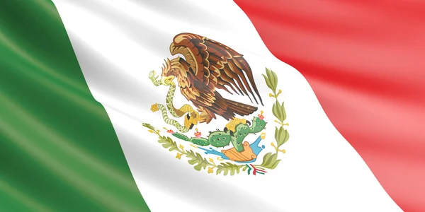 Bandera de México ondeando en el viento . —  Fotos de Stock