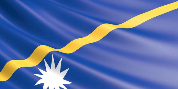 Flagge von Nauru weht im Wind. — Stockfoto