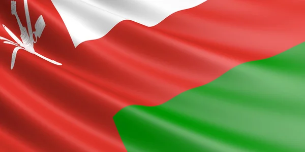 Flagge des Oman weht im Wind. — Stockfoto