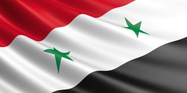 Flag of Syria waving in the wind. clipart