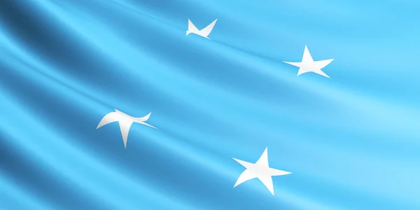 Bandeira dos Estados Federados da Micronésia acenando ao vento . — Fotografia de Stock