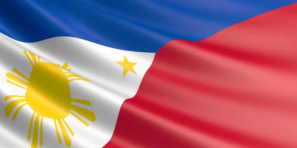 Flagge der Philippinen weht im Wind. — Stockfoto