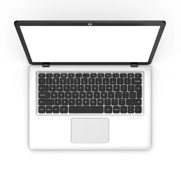 Laptop moderno isolado em branco . — Fotografia de Stock