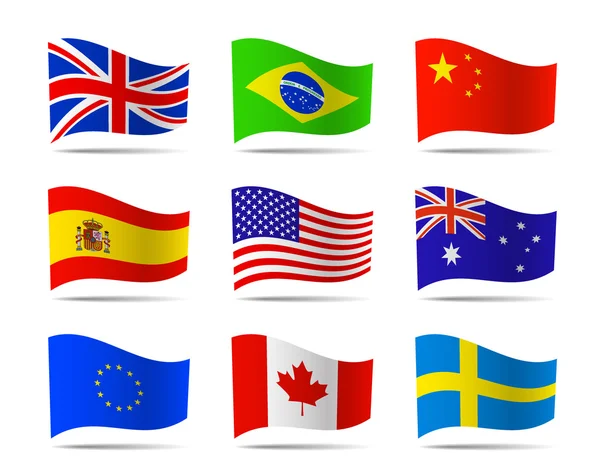 Popular flags vector collection. — Stock Vector