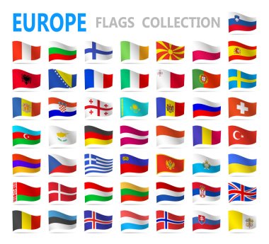 European flags - vector illustration clipart