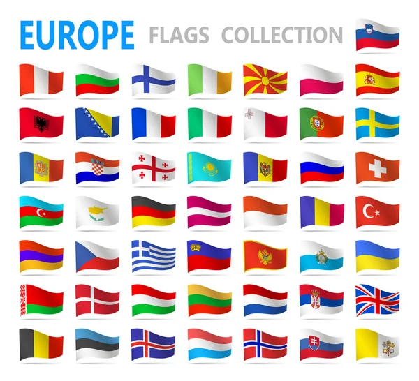 Drapeaux européens - illustration vectorielle — Image vectorielle