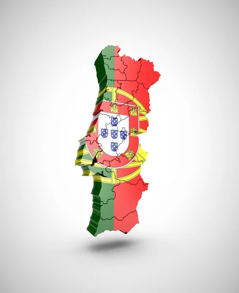 Карта Португалии на сером фоне — стоковое фото