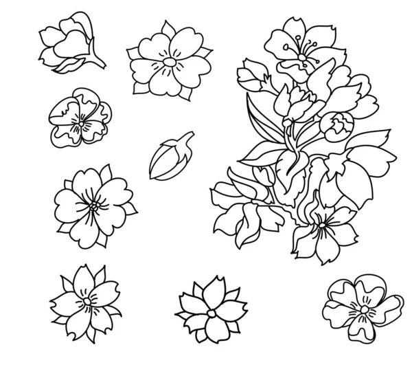 Rama Flor Cerezo Blanco Ilustración Vectorial Flor Sakura Niza Flor — Archivo Imágenes Vectoriales