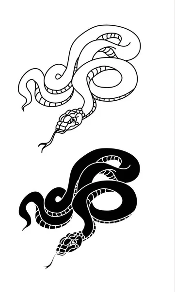 Vecteur Serpent Rouge Lampropeltis Triangulum Vector Sticker Serpent Dessiné Main — Image vectorielle