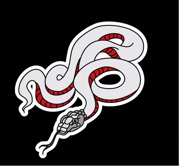 Red Snake Vector Lampropeltis Triangulum Vector Sticker Hand Drawn Snake — Stock Vector