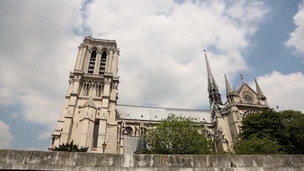 Vista de la catedral de Notre Dame — Vídeo de stock