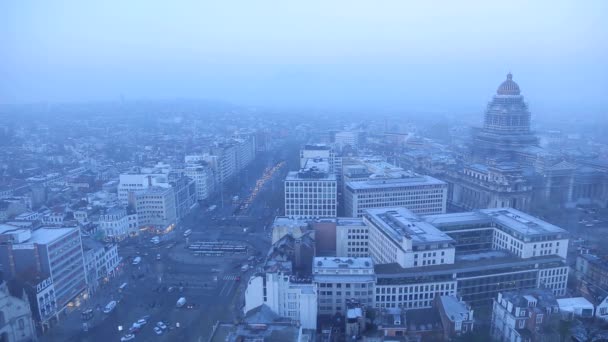 Brussels City at sunrise or sunset — Stock Video