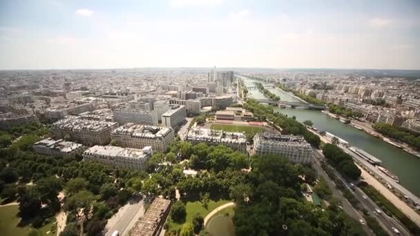 Aerial View of Paris city — Stock Video