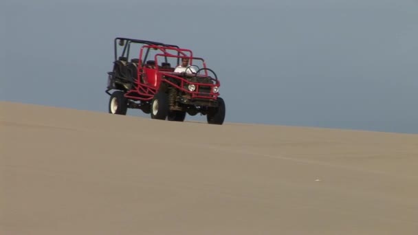 Buggy viaje en el desierto de arena — Vídeo de stock