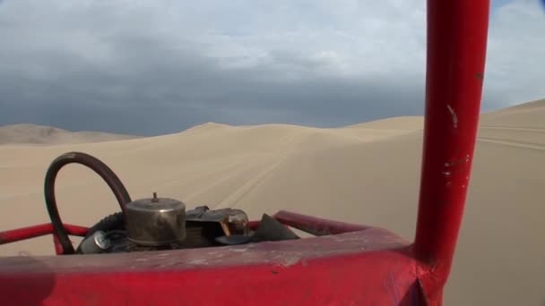 Buggy trip in the sand desert — Stock Video