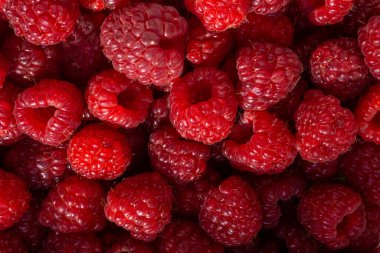 Olgun tatlı ahududu arkaplanı. Yakın plan.