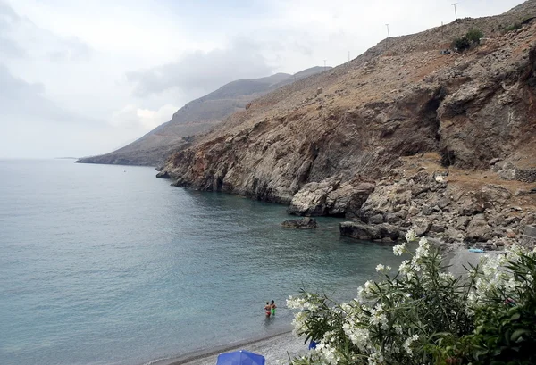 Chora Sfakia sahil şeridi. Yunanistan. Girit Adası. — Stok fotoğraf