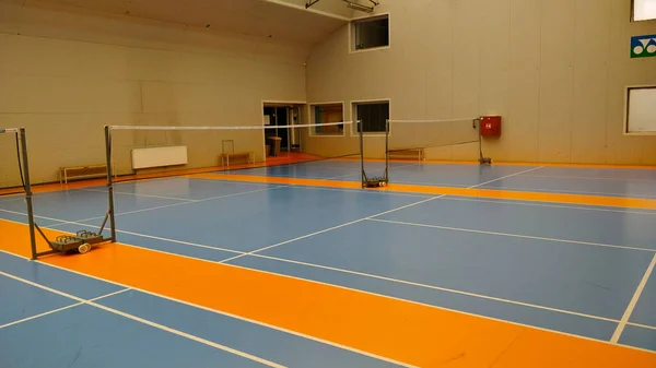 捷克共和国布拉格 2021年8月7日 室内羽毛球运动场 多个场地并存 — 图库照片