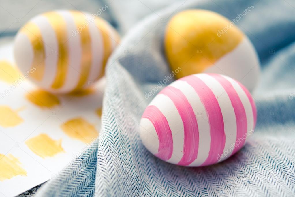 Modern painted easter eggs