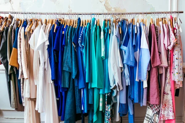 Dresses in a retail shop — Stock Photo, Image