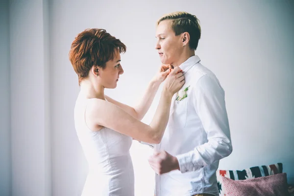 Cute lesbian couple — Stock Photo, Image