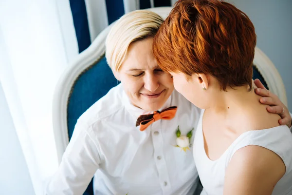 Roztomilý lesbický pár — Stock fotografie