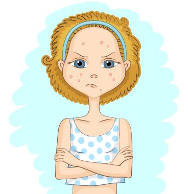 Girl with problem skin vector Girl with problem skin vector