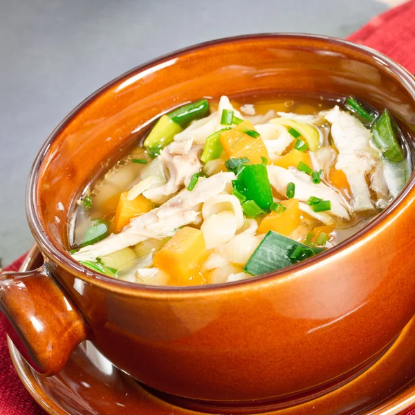 Sup ayam dalam mangkuk — Stok Foto