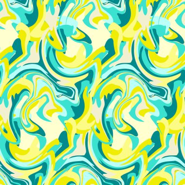 Soyut, pürüzsüz arka plan, yeşil sarı renk. Kumaş için soyut desen, tekstil tasarımı, boya lekeli kusursuz desen. Vektör illüstrasyonu