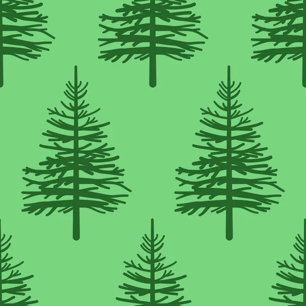 Christmas Tree Conifer Seamless Pattern Design Fabric Wrapping Paper Textile — Stock Vector